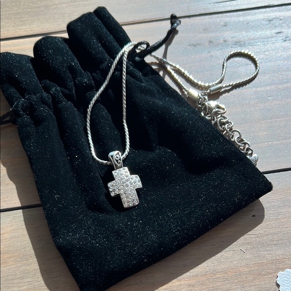 Brighton Accessories - Elegant Silver Necklace with Cross Pendant and Thin Chain